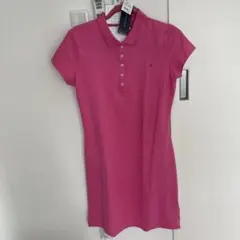 トミーヒルフィガー ピンク 半袖ポロワンピース　ゴルフウエアにも