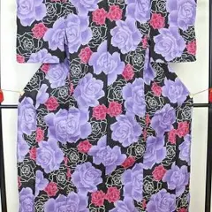 新品☆薔薇柄浴衣二点セット