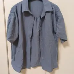 ブルー 半袖シャツ Lサイズ