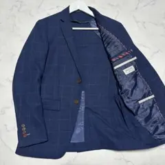 オリヒカORIHICA テーラードジャケット　ネイビー　紺　チェック柄　サイズM