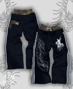 Swag y2k opium ダブルウエスト スウェットパンツ　セットアップ FvvKsasnss レオパード ワイドスウェットパンツ Y2K opium - メルカリ