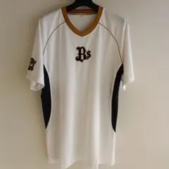 Bs ユニフォーム ホワイト/ネイビー Vネック