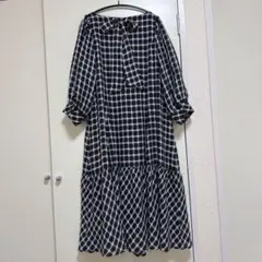 アンドクチュール ギンガムチェックワンピース