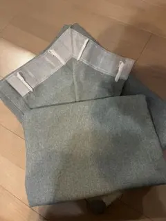 IKEA無地グリーンドレープカーテン140×204 ×2枚のサムネイル