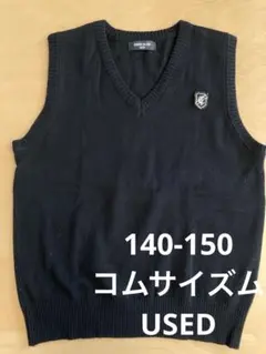 140-150★COMME CA ISM コムサイズム★ニットベスト 黒
