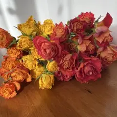 31.ハンドメイド素材・ドライフラワー花材中輪バラ30cm前後50本16日まで