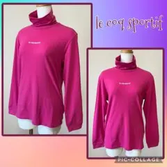 [166] le coq sportif ピンク タートルネックシャツ