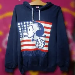 90s　ヴィンテージ　 POPYE ポパイ オリーブ 　パーカー　ネイビー