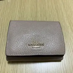 COACH ピンク レザー 三つ折り財布