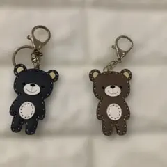 くま キーホルダー 2個セット ブラウン ブラック