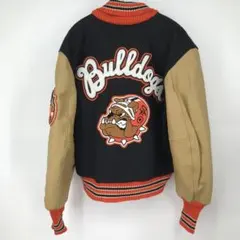 チャンピオン　スタジャン　ネイビー　L 牛革　ワッペン　C5-C601