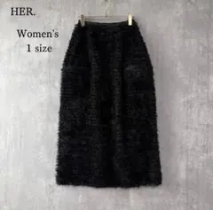 HER. ハー チュールフリルスカート コクーンシルエット ブラック 1 美品