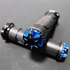 バイク グリップ ハンドル 22.2mm バーエンド 一体型 青 ホンダのサムネイル