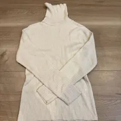 CINEMA CLUB アイボリー タートルネック M リブ