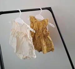 【美品】まとめ売り ベビーセットアップ 70cm 小花柄 オフホワイト