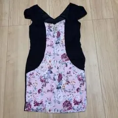dazzy ミニドレス ピンク花柄 パール装飾