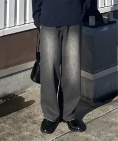 PICSAS ヴィンテージカラーワイドデニムパンツ