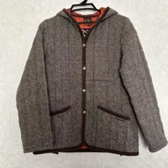 ラベンハム　キルティングジャケット　ブラウン　ウールツイード　ヘリンボーン