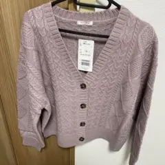 新品タグ付き　Honeys ケーブル編Vネック　カーディガン　M