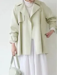 グリーンレーベル ライトグリーン トレンチコート オーバーサイズ