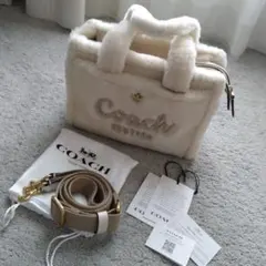 現行品 美品 COACH コーチ カーゴ トートバッグ シアリング CZ101 