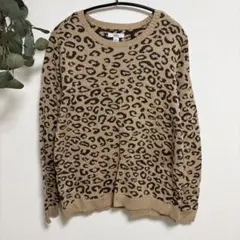 ヒョウ柄 マニマル セーター クルーネック長袖 ニット オーバーサイズ お出かけ