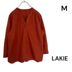 ラキエ LAKIE ブラウス Vネック 七部袖 シンプル Aライン M