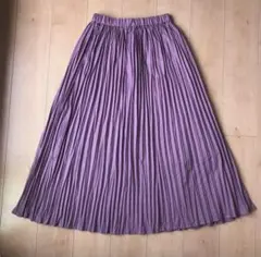サマンサモスモス パープル　ロングスカート プリーツスカート