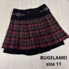 赤と黒のチェック プリーツスカート　y2k フェアリーグランジ　11 古着