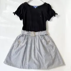 バーバリーブルーレーベル ドッキングワンピース ホースロゴ刺繍 金ボタン 38