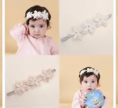 子供用　ヘアアクセサリー カチューシャ ヘッドドレス 花モチーフ ヘアバンド