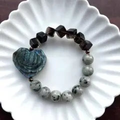 ラブラドライト♡ スモーキークォーツ　キウイジャスパー　ヘマタイト　ブレス
