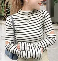 ♡Classical Elfmily bilet袖スリット＆ハイネックリブニット