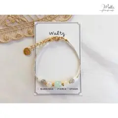 ラブラドライト エンジェライト天然石コードブレスレット パワーストーン