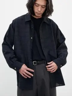 LIDNM ITALY GAUZE CHECK SHIRT SHADE GRAYのサムネイル