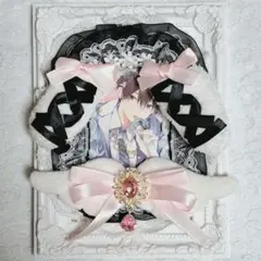 硬質カードケース レースデコ ブラック×ピンク B8サイズ 縦型 地雷 量産型