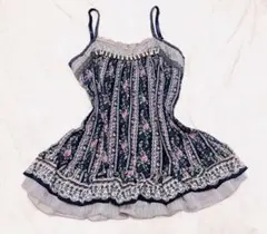 希少axes femme花柄フリルキャミソール　フリルトップス　厚手