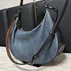 美品　COACH コーチ　ハンドバッグ　2way デニム　F57904