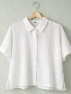 【新品】 UNIQLO ユニクロ 半袖 シャツ レーヨン ブラウス 白 ホワイト