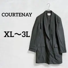 大きめサイズ♡COURTENAY【XL〜3L】グレー テーラードロングジャケット