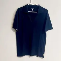 AJ アルマーニ　ジーンズ　ネイビー　紺半袖 ポロシャツ　スキッパー　s