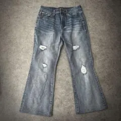 archive y2k ripped flare denim SIZE L