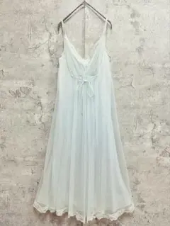 USヴィンテージ シースルー 花 レース キャミソールドレス 透け感 華やか