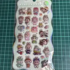 ボンボンドロップ ラブブ　緑　キャラクターシール ぷくぷく
