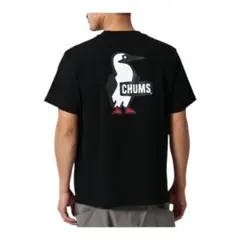 【美品】CHUMS チャムスバックプリントTシャツ ブラック サイズL