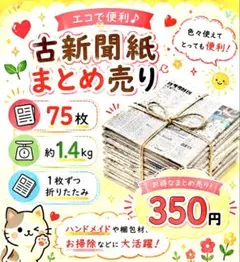 【最終価格】古新聞紙75枚 約1.4kg 中日新聞・読売新聞など 折りたたみ済のサムネイル