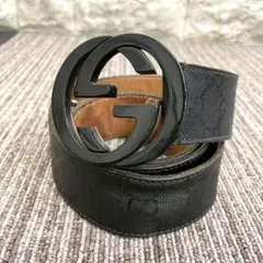 【良品】GUCCI グッチ ベルト レザー 黒 レディース ヴィンテージ GUCCI オールドグッチ ヴィンテージ Gバックル レザー ベルト