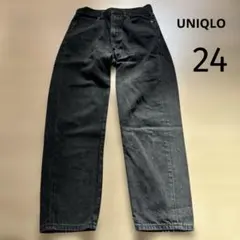 UNIQLO 完売品スラウチテーパードアンクルジーンズ リラックステーパード 黒