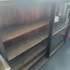 蔵出し ヴィンテージ 水屋 素敵すぎるガラス引き戸棚 木製ガラス