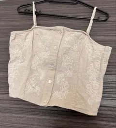 刺繍入りビスチェ ベージュ系のサムネイル